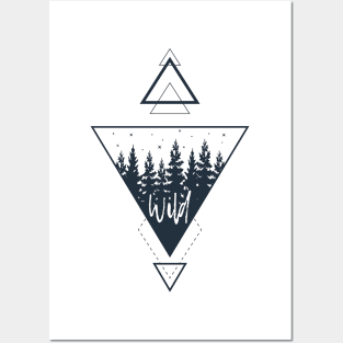 Nature. Wild Forest. Double Exposure. Geometric Style Posters and Art